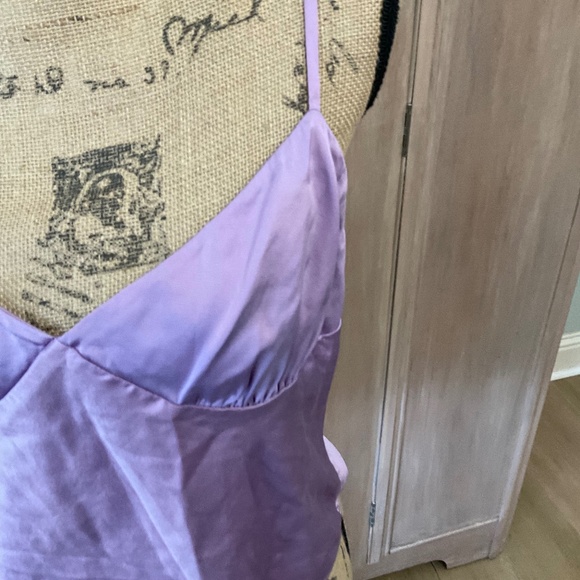 Express Camisole Small stretch Silk Purple Cami Tank Vintage y2k Straps 90s sexy - Picture 3 of 13